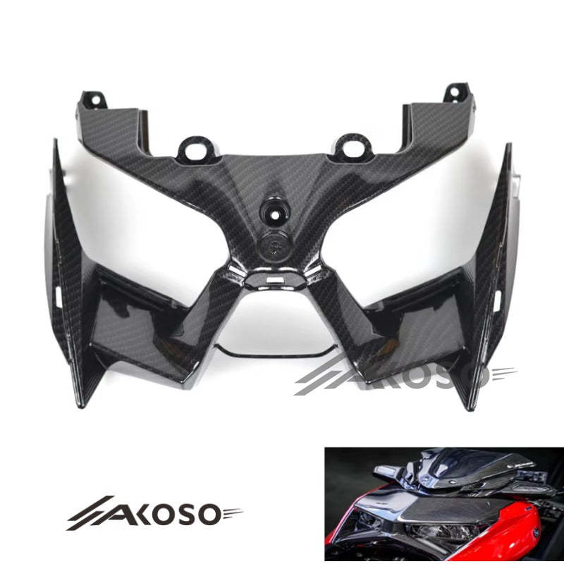 AKOSO 2017-2024 Yamaha XMAX 250 300 Carbon Fiber Front Headlight Cowl Centre Cover Motorcycle