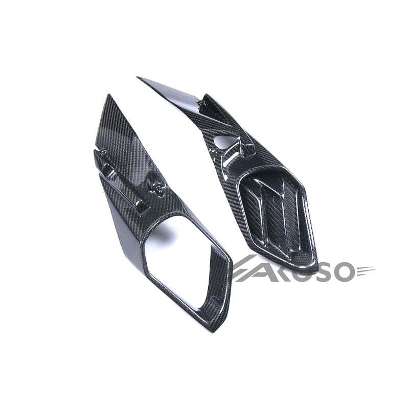 AKOSO 2015-2024 Kawasaki Ninja H2 H2R Carbon Fiber Motorcycle Front Hood Air Intake Cover Protection Fairing