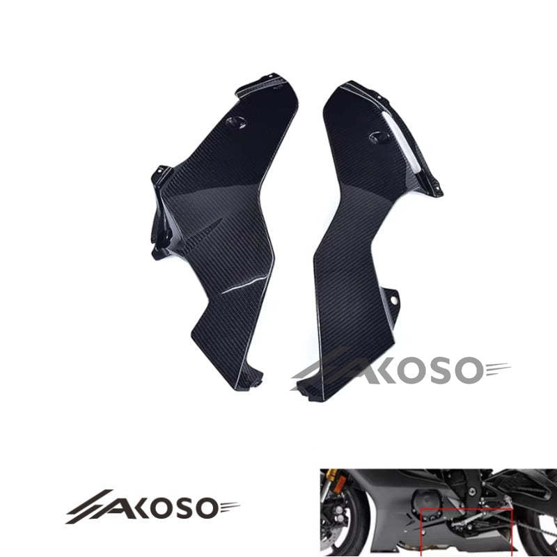 AKOSO 2017-2024 Yamaha R6 Fiber Carbon Lower Bottom Oil Belly Pan Guard Fairing Cowl