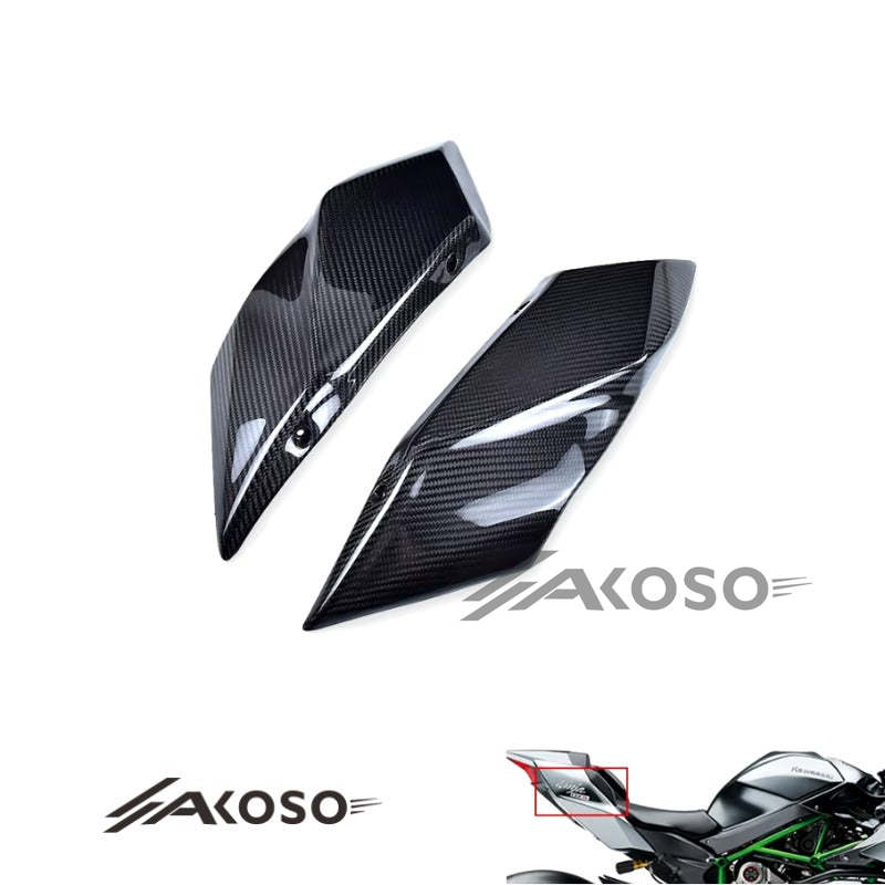 AKOSO 2015-2024 Kawasaki Ninja H2 H2R Carbon Fiber Motorcycle Rear Tail Seat Side Panels