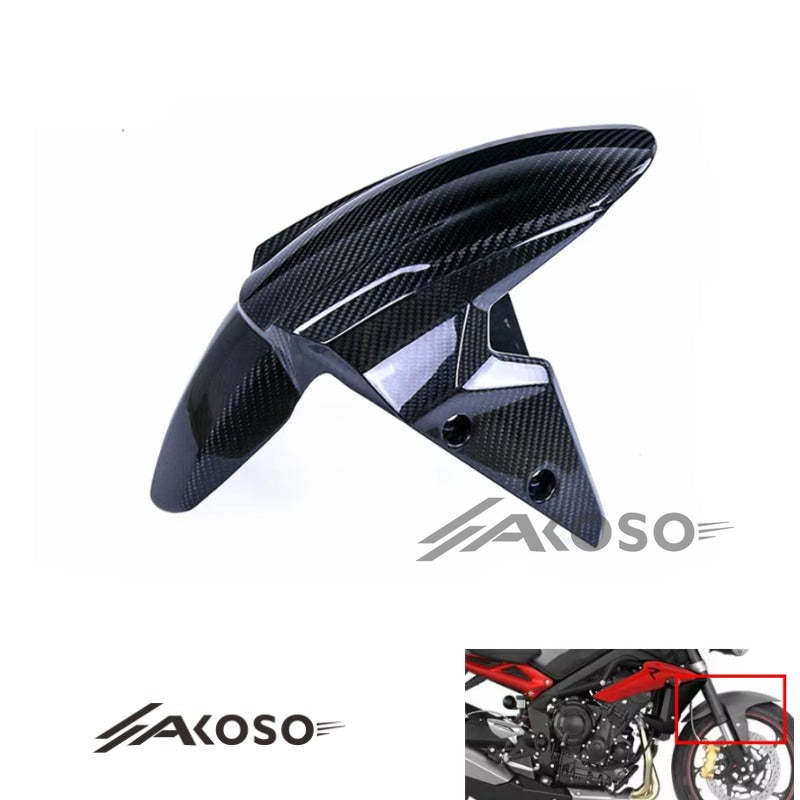 AKOSO 2017+ Triumph Street Triple Carbon Fiber Front Mudguard Fender Fairing Motorcycle Accessories