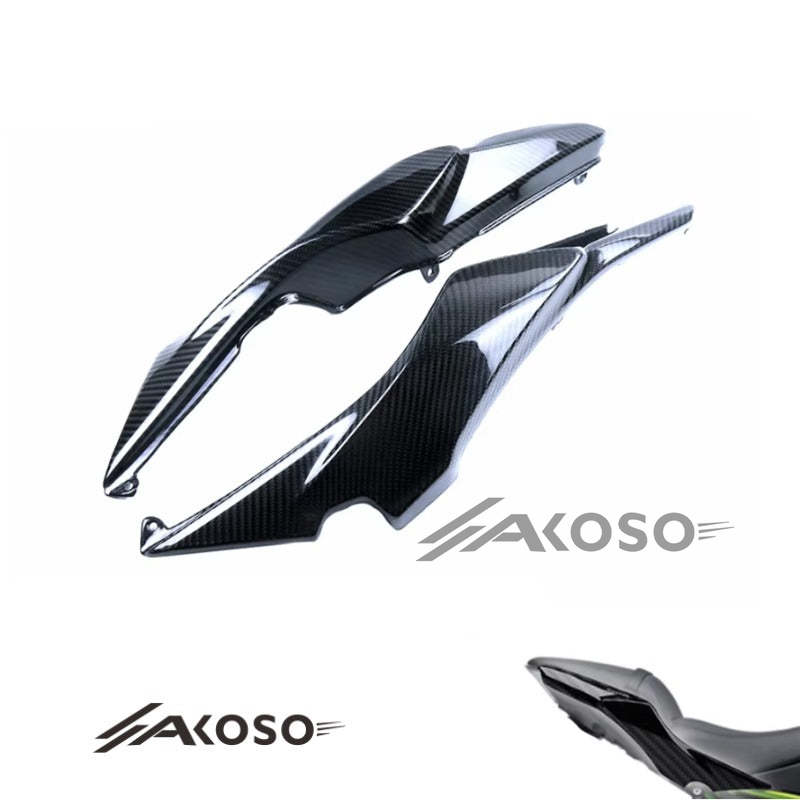 AKOSO 2014-2024 Kawasaki Ninja 650 Carbon Fiber Motorcycle Rear Seat Side Fairing Cowl Panel