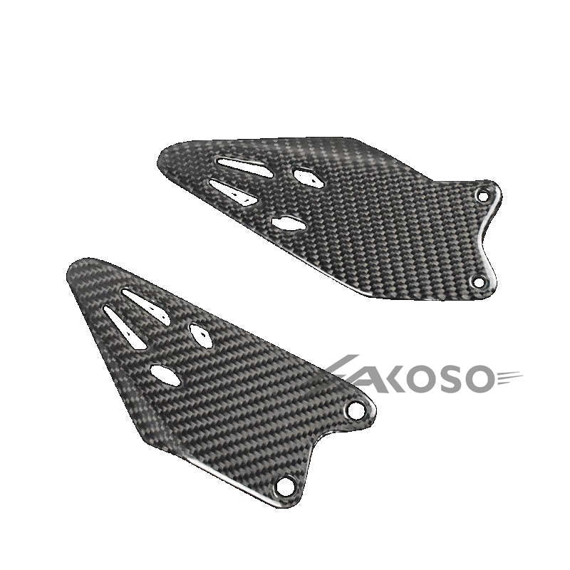 AKOSO 2019-2024 Kawasaki Ninja ZX-6R Carbon Fiber Motorcycle Rearset Footrest Heel Guards