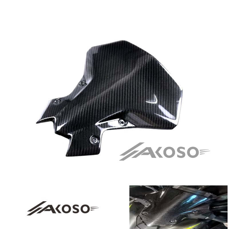 AKOSO 2020-2024 Kawasaki Z900 Carbon Fiber Motorcycle Front Wind Windshield Fairing Windscreen