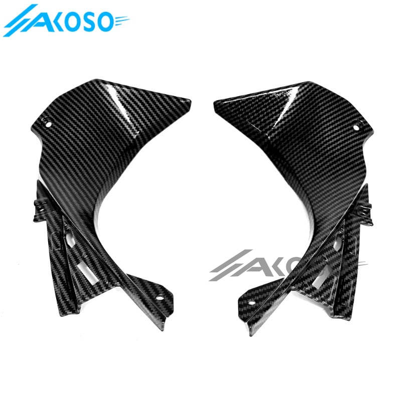 AKOSO 2019-2022 Kawasaki Ninja ZX-6R Carbon Fiber Motorcycle Upper Front Dash Air Cover Fairing