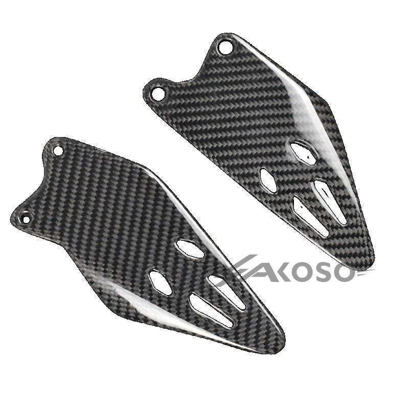 AKOSO 2019-2024 Kawasaki Ninja ZX-6R Carbon Fiber Motorcycle Rearset Footrest Heel Guards