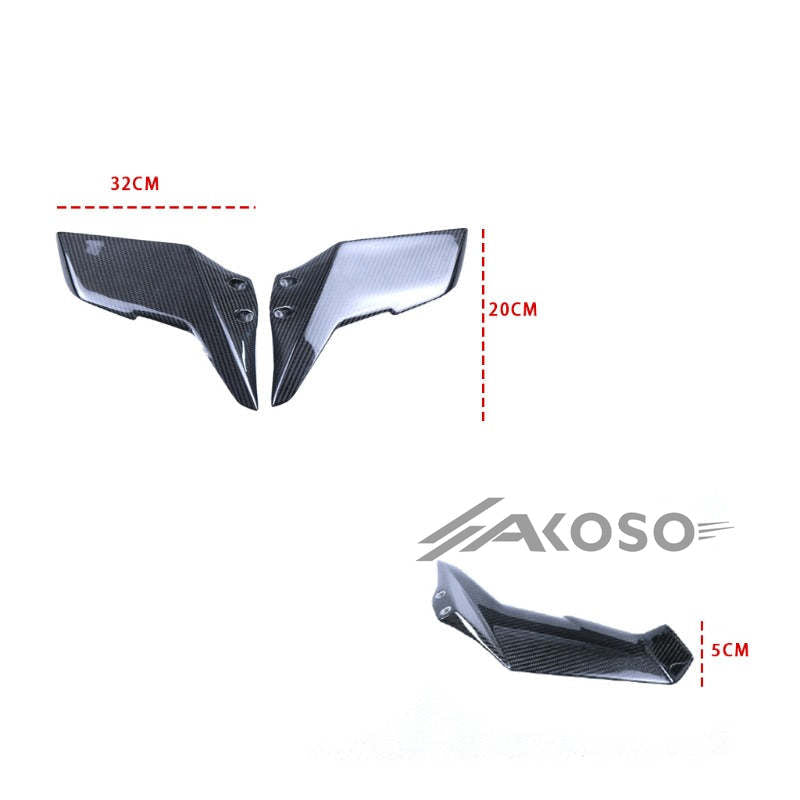 AKOSO 2015-2024 Kawasaki Ninja H2 H2R Carbon Fiber Winglets Air Deflector Wing Spoiler