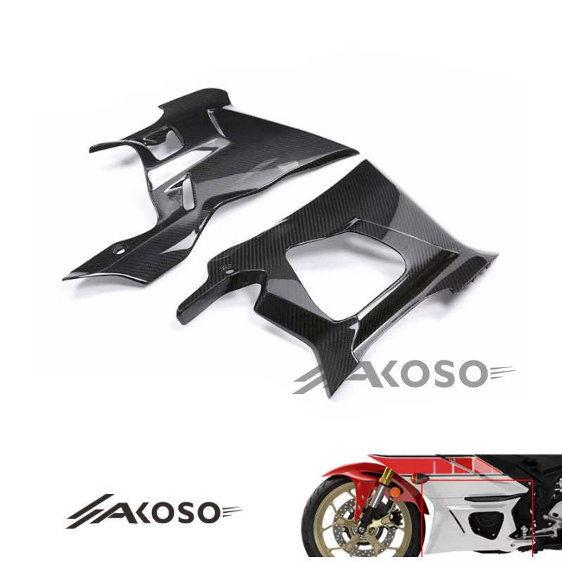 AKOSO 2022-2024 Yamaha YZF-R3 YZF R3 Carbon Fiber Lower Belly Pan Side Panels