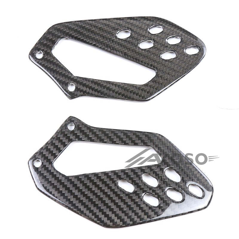 AKOSO 2009-2014 BMW S1000RR Carbon Fiber Motorcycle Foot Pegs Footrest Heel Guards