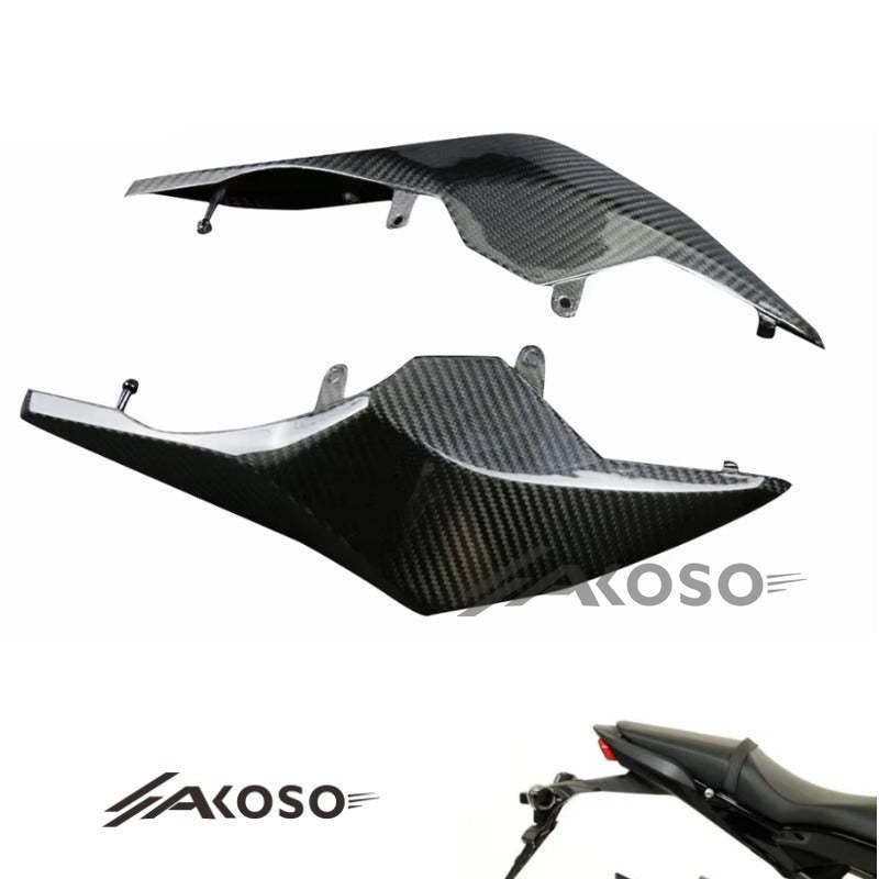 AKOSO 2014-2018 Honda CB650F CBR650F / 2019+ CB650R CBR650R Carbon Fiber Motorcycle Rear Side Tail Seat Fairing Cover Cowl