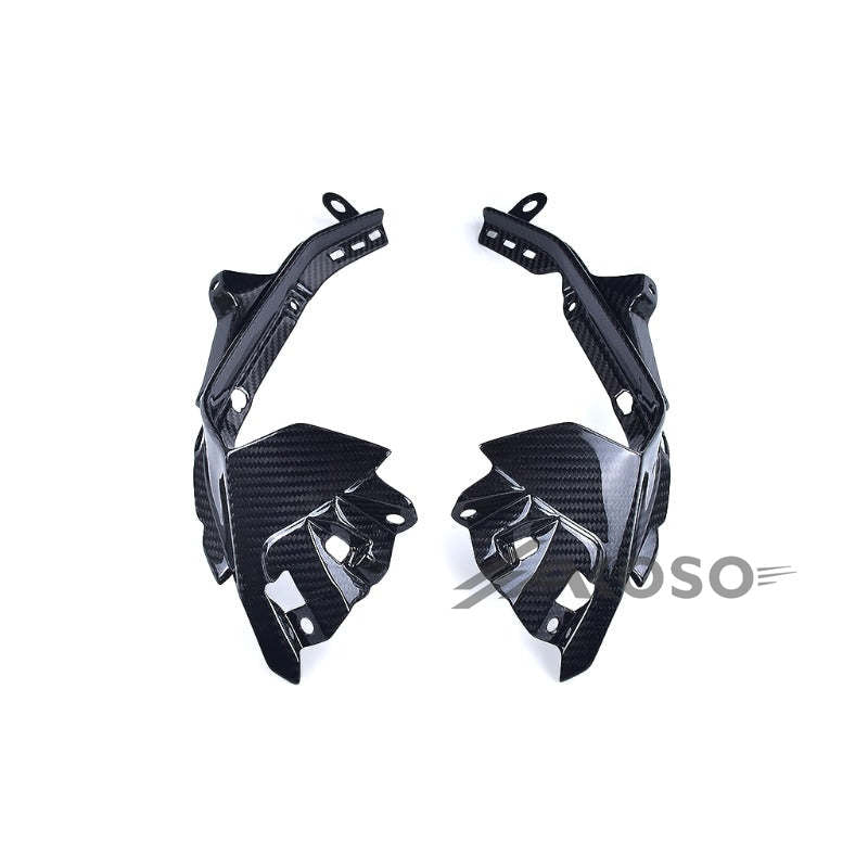 AKOSO 2017-2024 Yamaha R6 Carbon Fiber Front Headlight Cockpit Side Plate Fairing