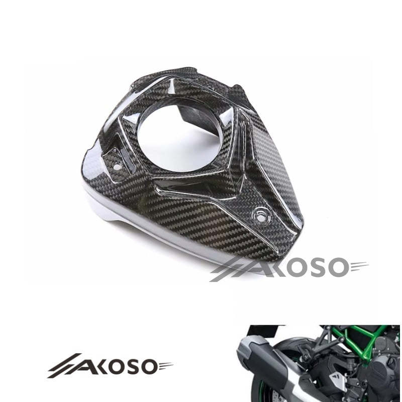 AKOSO 2021-2024 Kawasaki Z H2 Carbon Fiber Motorcycle Exhaust Pipe Cover Heat Shield Guard Trim Fairing Kits