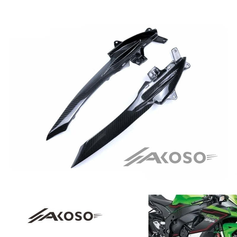 AKOSO 2014-2024 Kawasaki Ninja 650 Carbon Fiber Motorcycle Side Panel Inner Lining Guide Cover Fairing