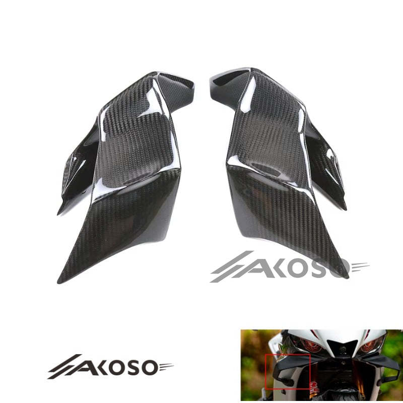 AKOSO 2022-2024 Yamaha R3 Carbon Fiber Winglets Aerodynamic Wing Wind Spoilers Motorcycle Deflector