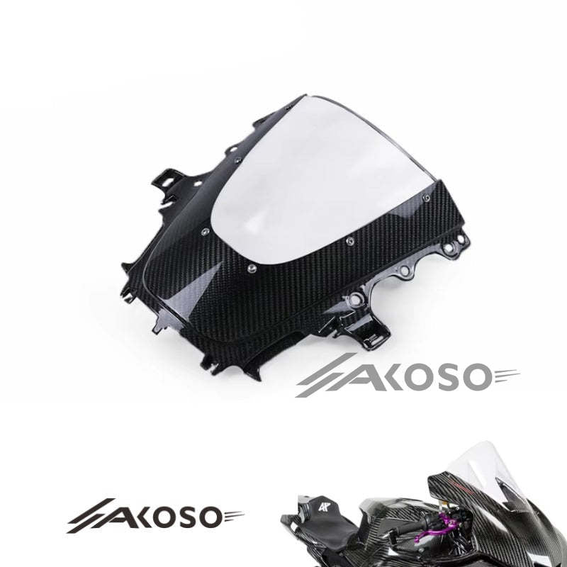 AKOSO Yamaha R1 2020-2024 Carbon Fiber Wind Deflectors Front Windshield Windscreen Motorcycle