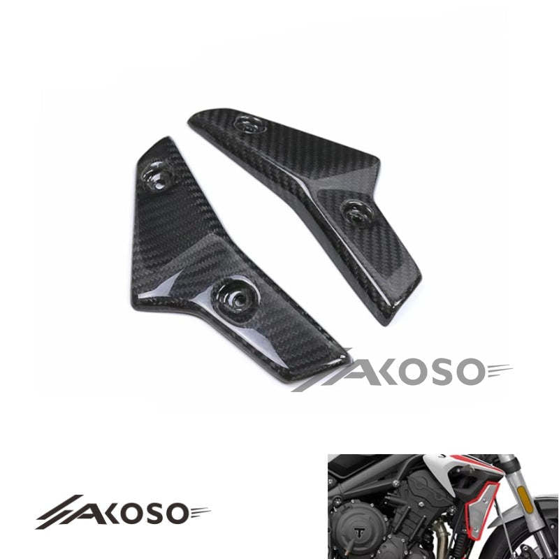 AKOSO 2020-2022 Triumph Street Triple 765 R/RS Carbon Fiber Motorcycle Side Panel of Radiator Cap