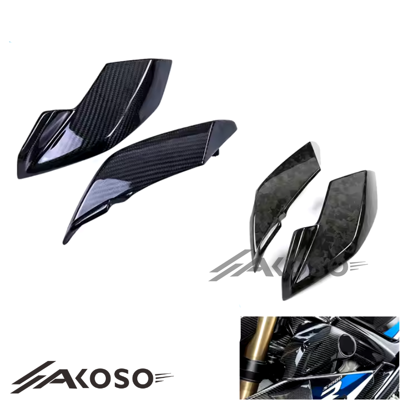 AKOSO 2021-2024 BMW S1000R Motorcycle Carbon Fiber Accessories Front Lower Side Fairings