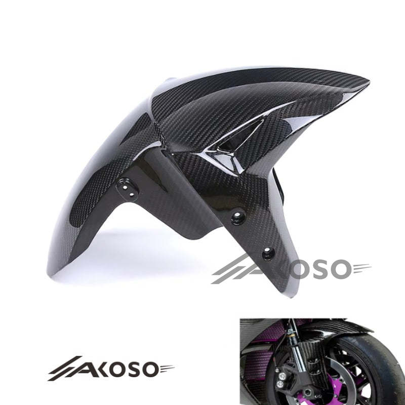 AKOSO 2022-2024 Yamaha YZF-R3 YZF R3 Carbon Fiber Front Fender Splash Hugger Mudguard