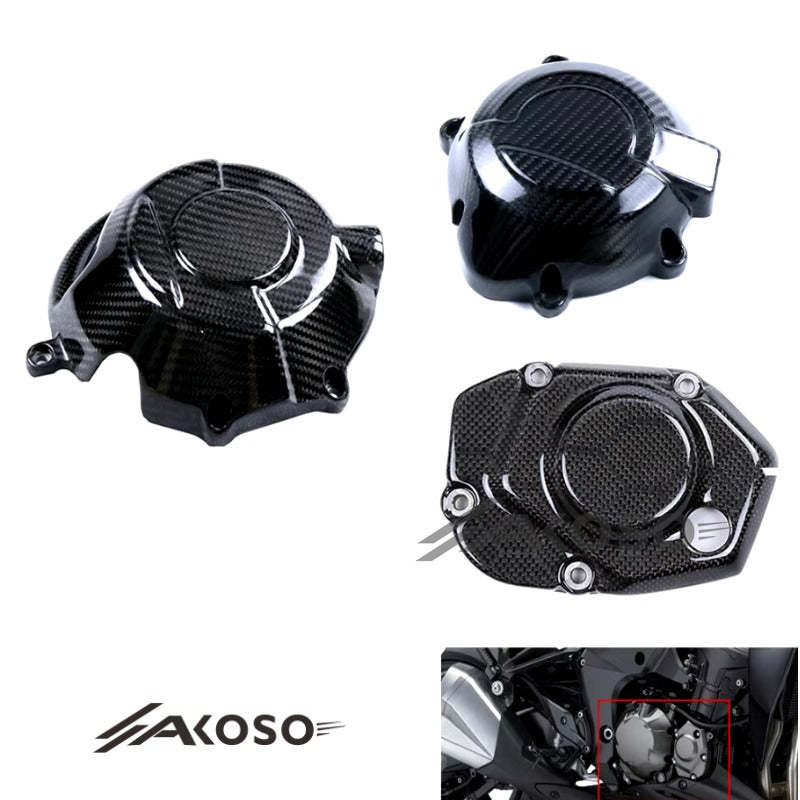 AKOSO 2014+ Kawasaki Z1000 Carbon Fiber Motorcycle Engine Cover Guard Fairing Engine Protective Cover