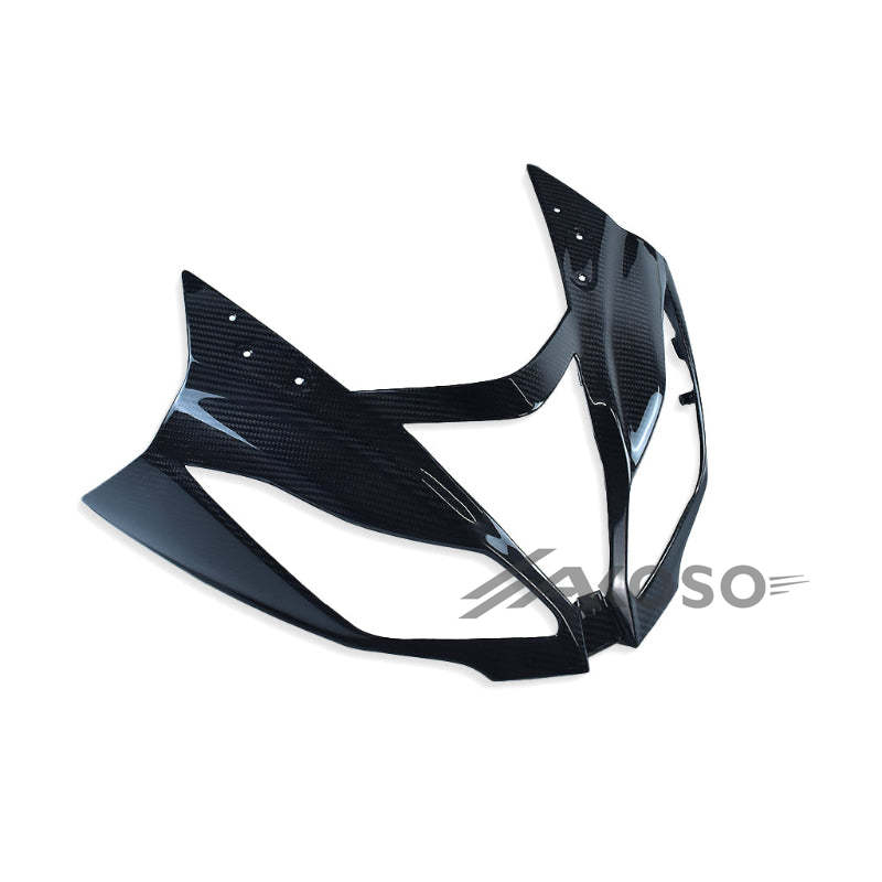 AKOSO 2013-2018 Kawasaki Ninja ZX-6R Carbon Fiber Front Headlight Nose Cover Motorcycle Fairing