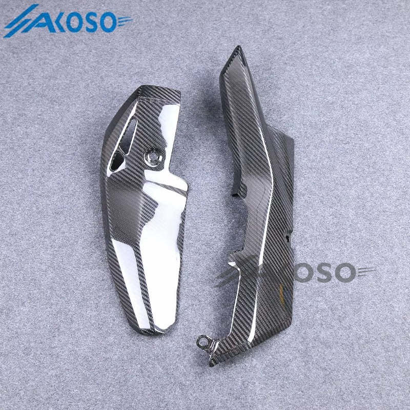 AKOSO 2015-2024 Kawasaki Ninja H2 H2R Carbon Fiber Motorcycle Exhaust Pipe Heat Shield Cover Fairing