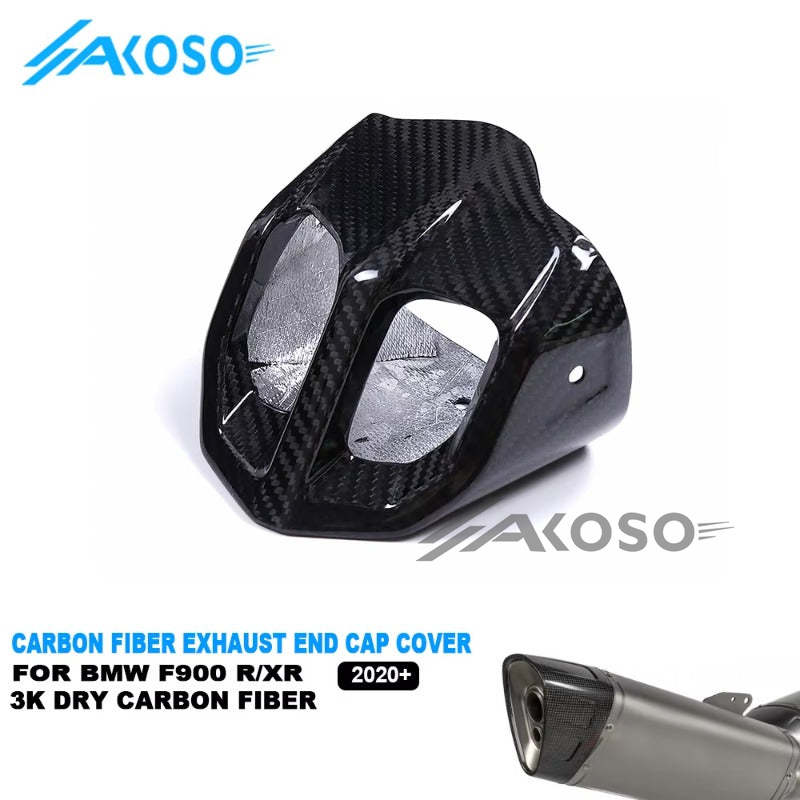 AKOSO 2020-2024 BMW F900R F900XR Carbon Fiber Exhaust Pipe End Cap Cover Fairing