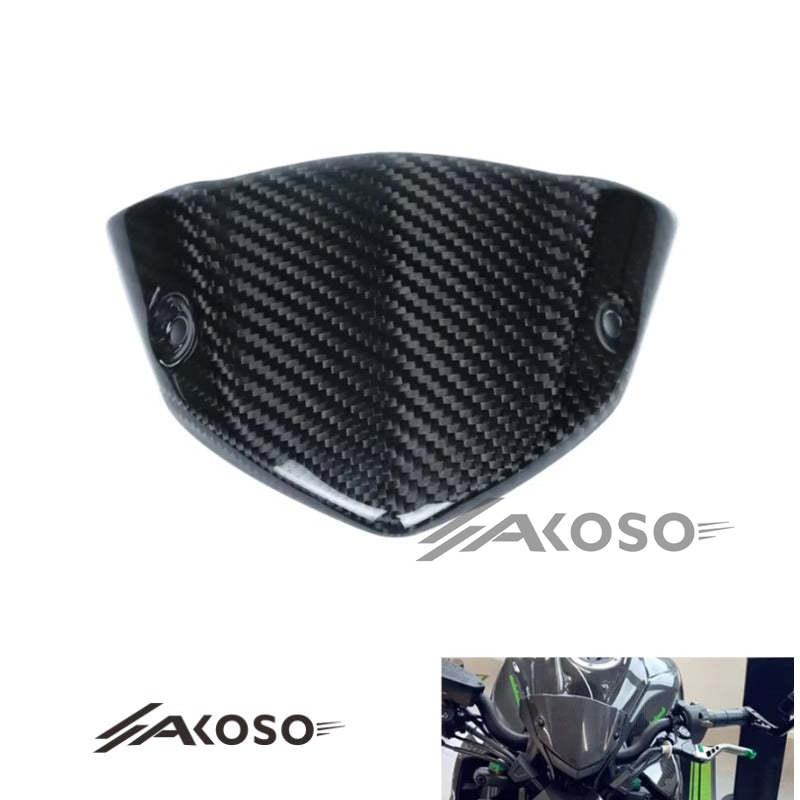 AKOSO 2014+ Kawasaki Z1000 Carbon Fiber Front Dashboard Cover Windshield Fairing Cover