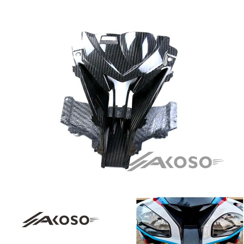 AKOSO 2015-2018 BMW S1000RR Carbon Fiber Motorcycle Upper Center Nose Air Intake Ram Fairing