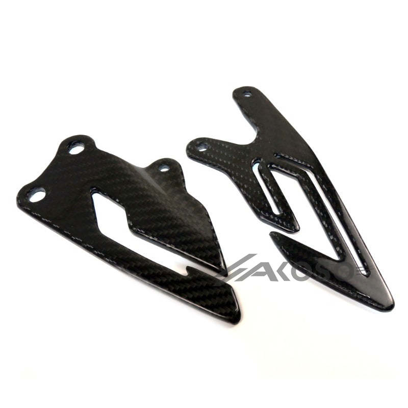 AKOSO 2015-2019 Yamaha R1 R1M Carbon Fiber Motorcycle Rearset Heel Guards Plates