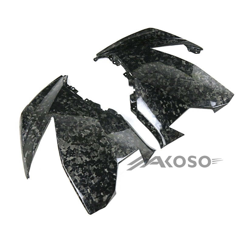 AKOSO 2018-2024 Kawasaki Ninja 400 Carbon Fiber Motorcycle Front Upper Side Spoiler Panel Fairing