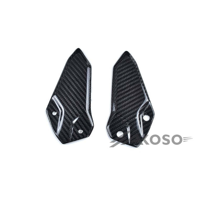 AKOSO 2020-2024 Kawasaki Ninja ZX-25R Carbon Fiber Motorcycle Heel Guard Rearset Plate Foot Peg Protector