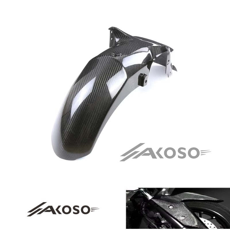 AKOSO 2017-2024 Yamaha XMAX 300 Carbon Fiber Front Fender Mud Guard Wheel Cover Hugger Mudguard