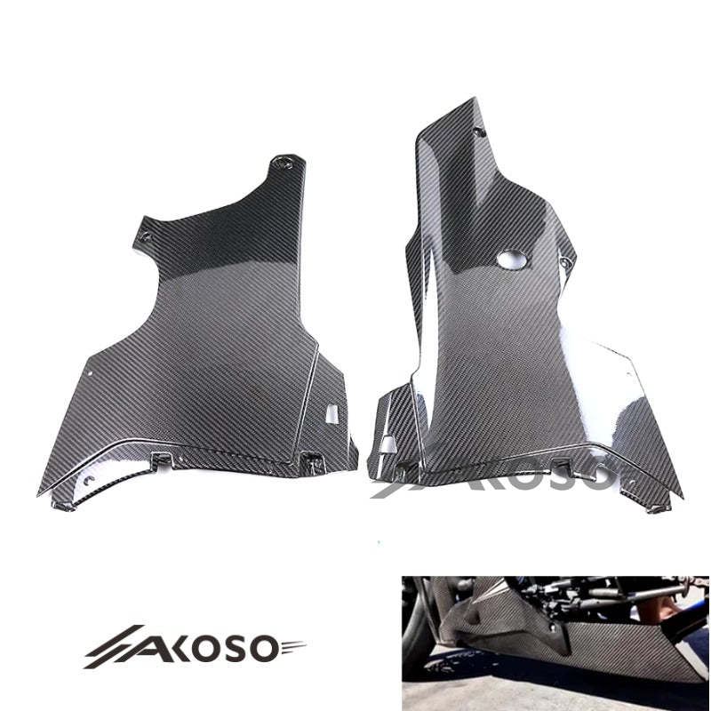 AKOSO 2021-2024 Kawasaki Ninja ZX10R ZX-10R Carbon Fiber Motorcycle Belly Pan Lower Side Panels Cover