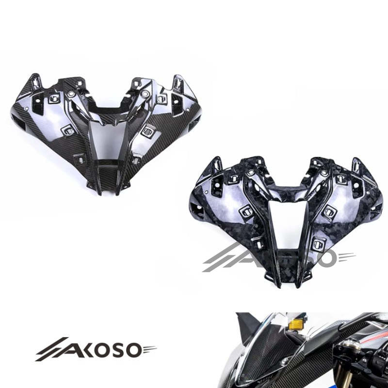 AKOSO BMW S1000RR 2019-2022 Carbon Fiber Upper Front Nose Fairing Cowl Head Intake Cover Panel