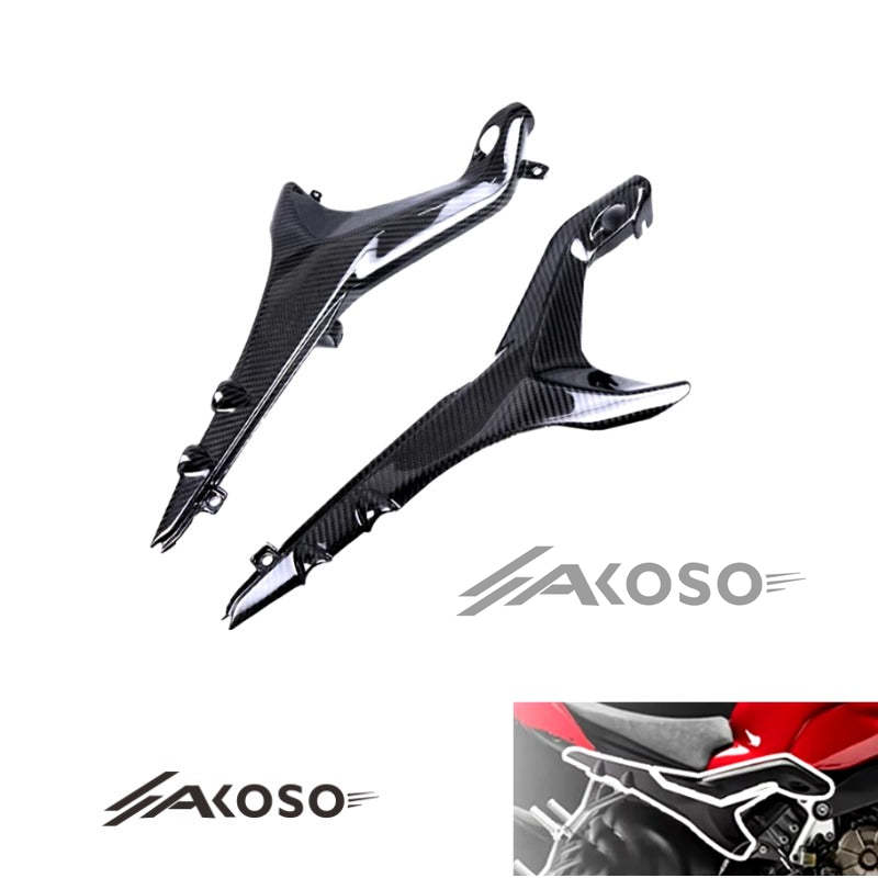 AKOSO 2019-2023 DUCATI Streetfighter V4 V4S Carbon Fiber Motorcycle Seat Side Panel Fairing