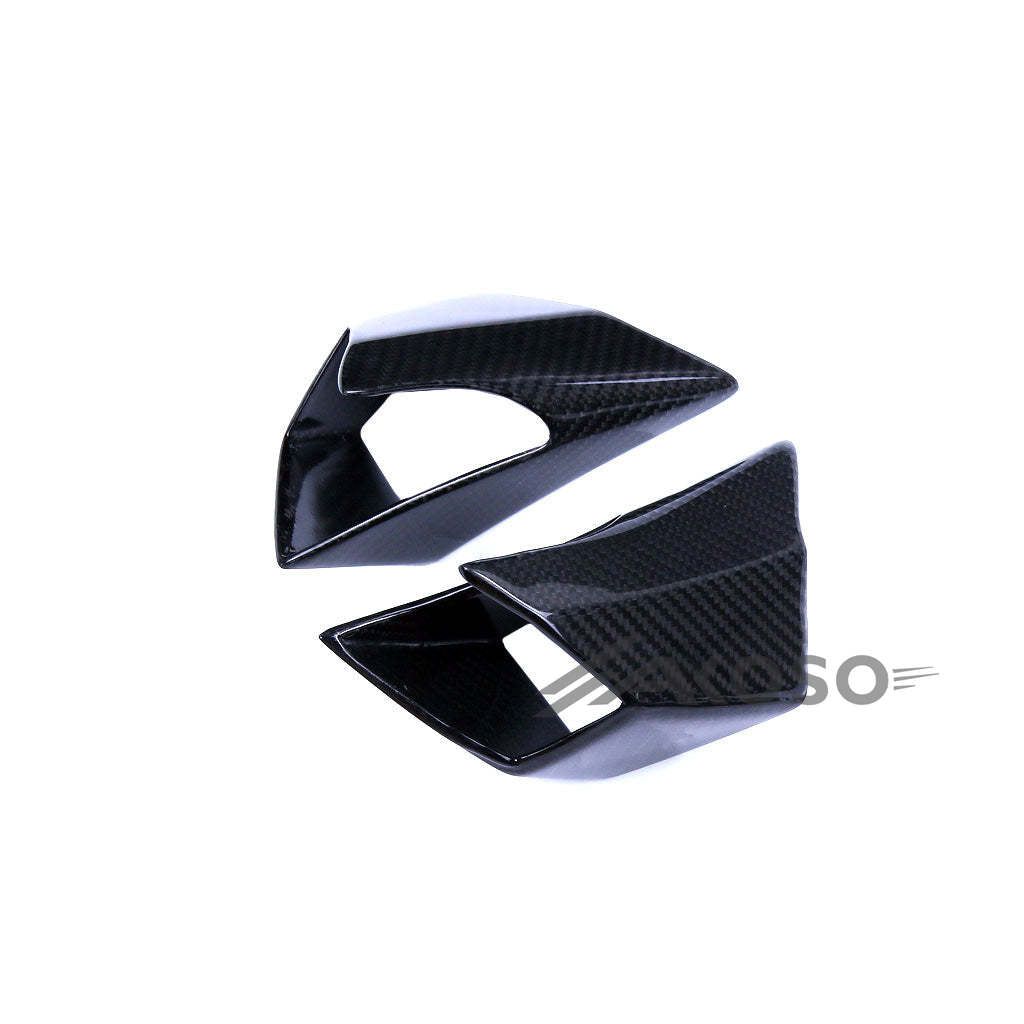 AKOSO 2019+ Honda CBR650R CB650R Carbon Fiber Fixed Wind Wing Flow Front Fairing Side Spoiler Winglet