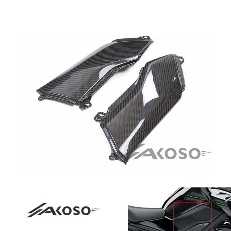 AKOSO 2020-2024 Kawasaki Z900 Carbon Fiber Motorcycle Fuel Tank Side Cover Fairing Cowling Side Panels