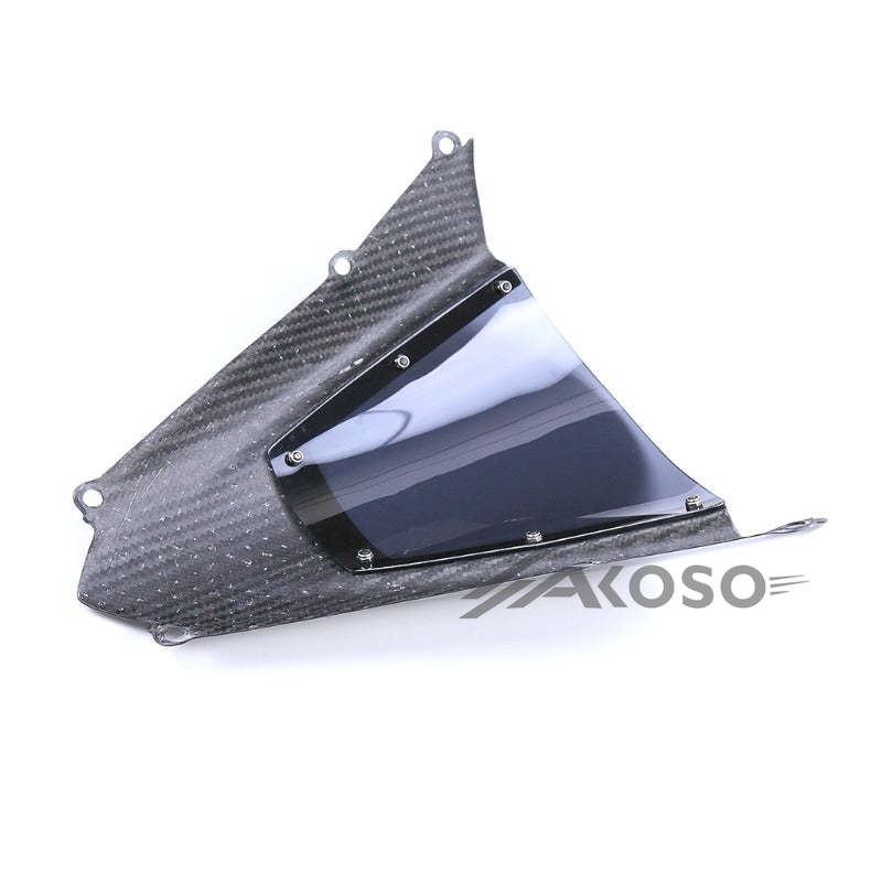 AKOSO 2015-2024 Kawasaki Ninja H2 H2R Carbon Fiber Motorcycle Front Wind Deflectors Windshield Windscreen