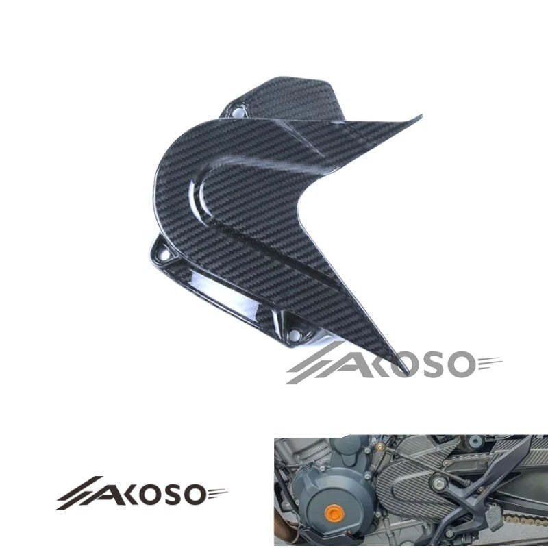 AKOSO 2018-2024 KTM 790 890 Duke Carbon Fiber Motorcycle Front Chain Guard Sprocket Cover