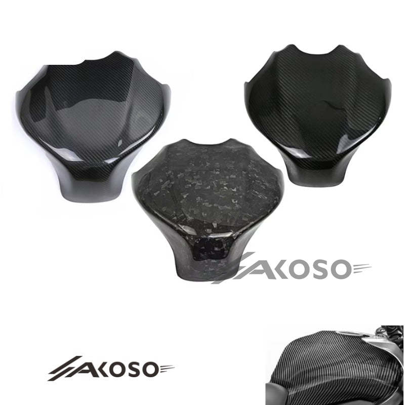 AKOSO 2014-2018 Honda CB650F CBR650F / 2019+ CB650R CBR650R Carbon Fiber Motorcycle Fuel Tank Cover Gas Tank Fairing Cover