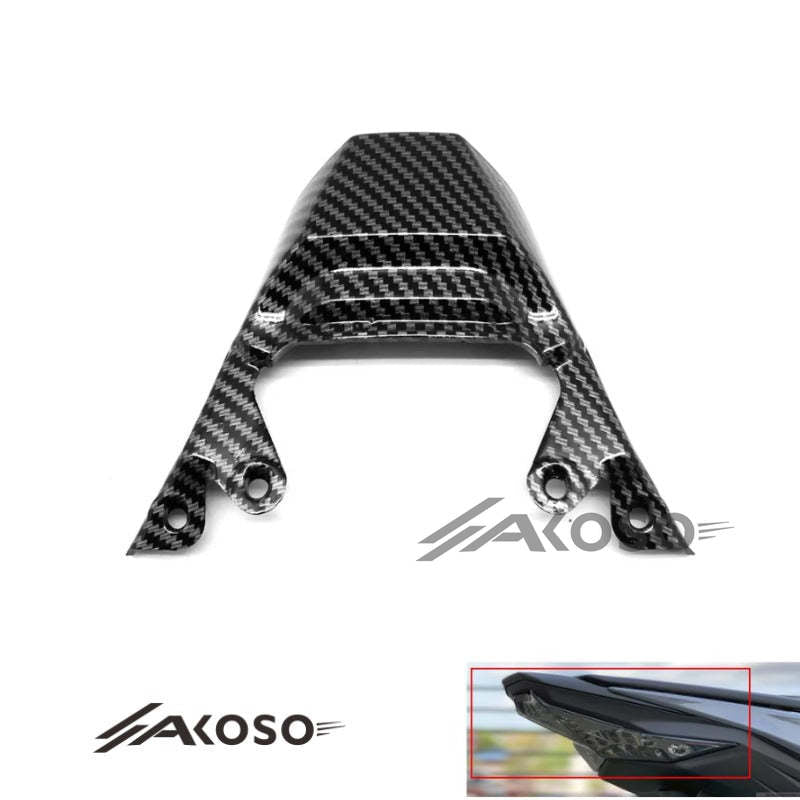 AKOSO 2019-2024 Kawasaki ZX-6R Carbon Fiber Rear Seat Tail Light Cover Motorcycle Fairing Cowl