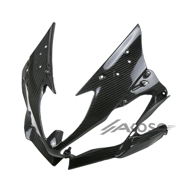 AKOSO 2019-2023 Kawasaki ZX-6R Carbon Fiber Front Nose Headlight Cover Fairing Cowl